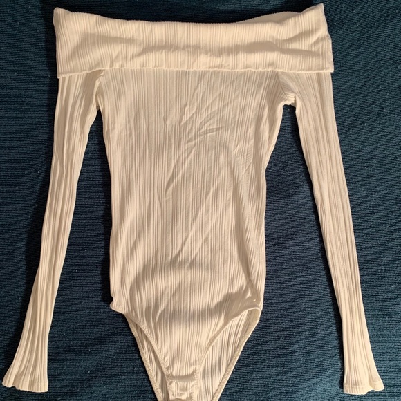 Cream Off-the-Shoulder Bodysuit - Picture 1 of 4
